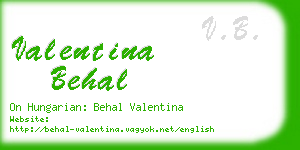 valentina behal business card